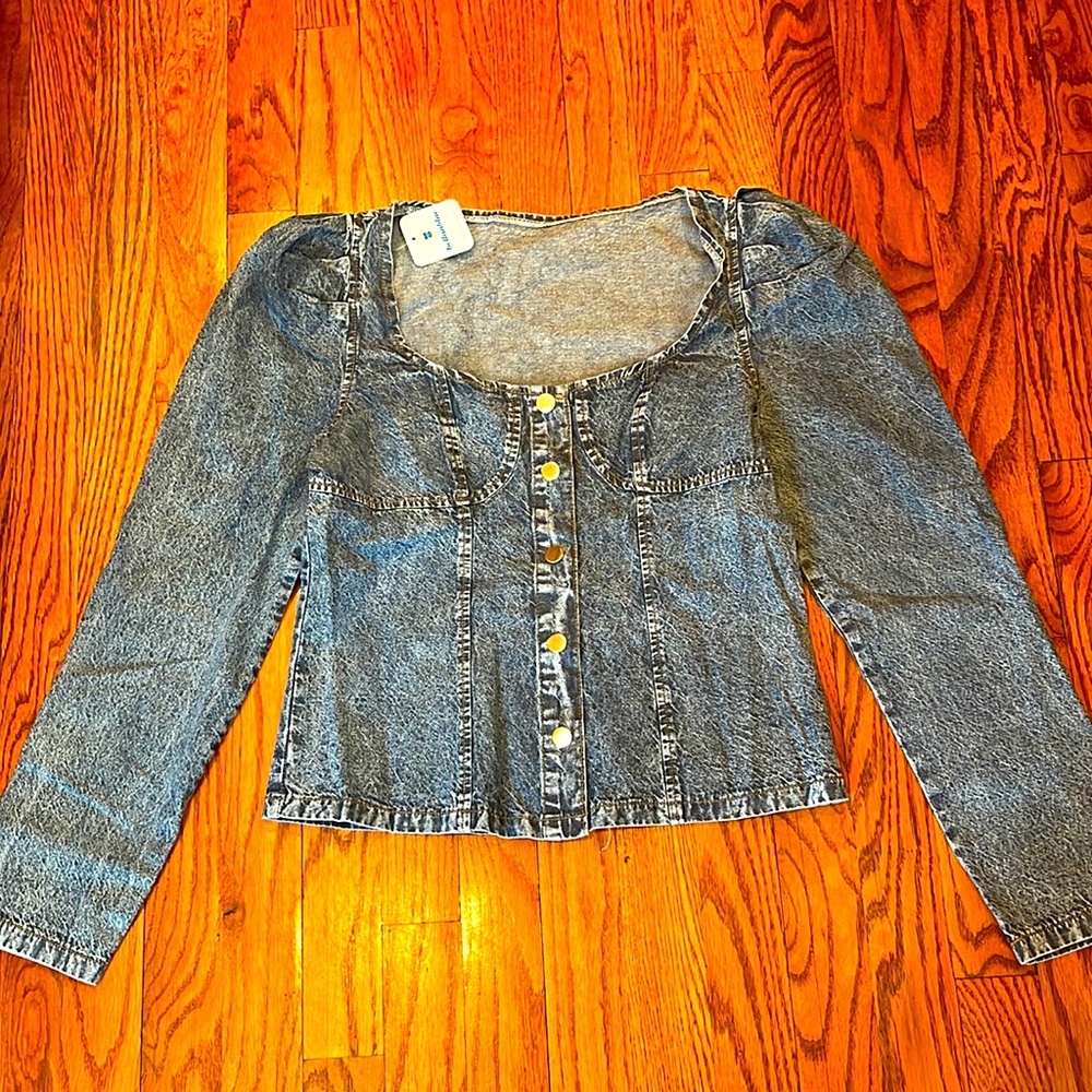 Denim Button Down Top Small
